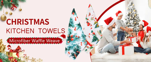 Custom Tea Towels for Christmas | Personalized Printed Designs & Microfiber