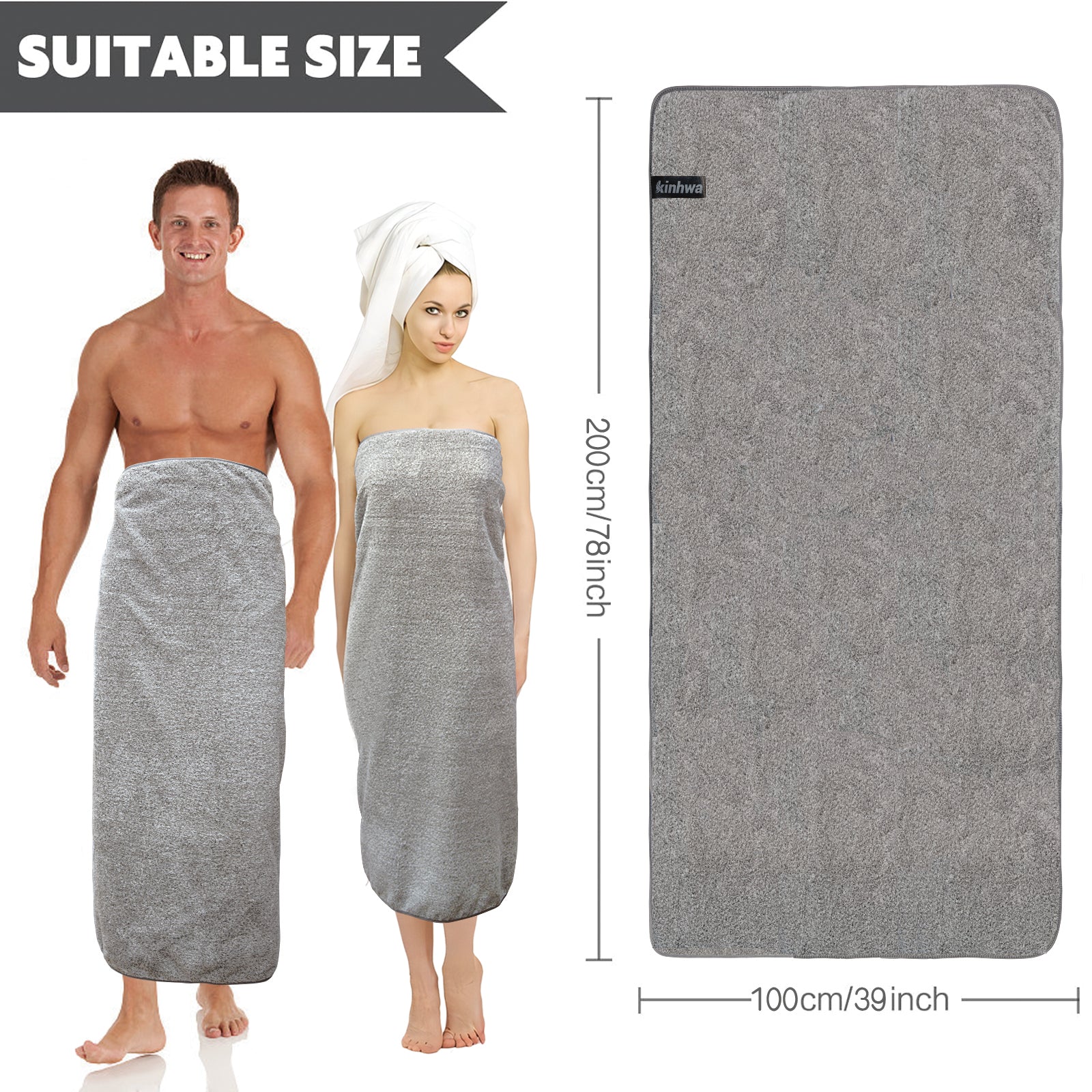Bamboo Charcoal Velvet Bath Towel - Thumbnail 3