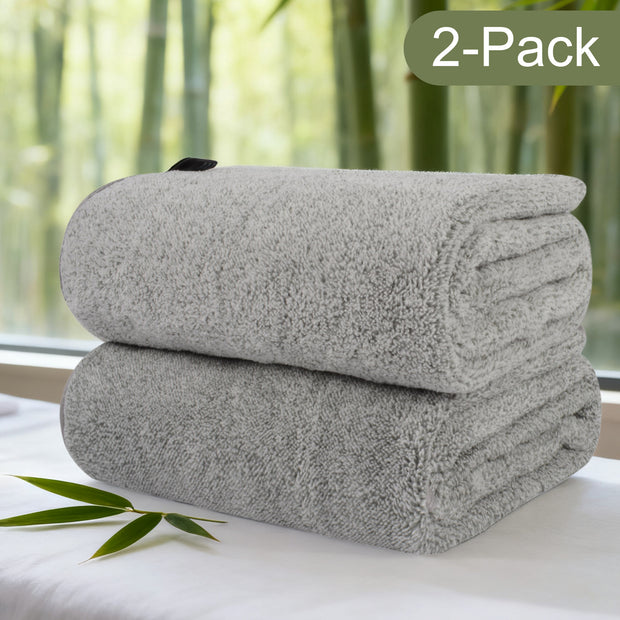 20x40In Bamboo Charcoal Hand Towels for Bathroom - Gray - 300 GSM