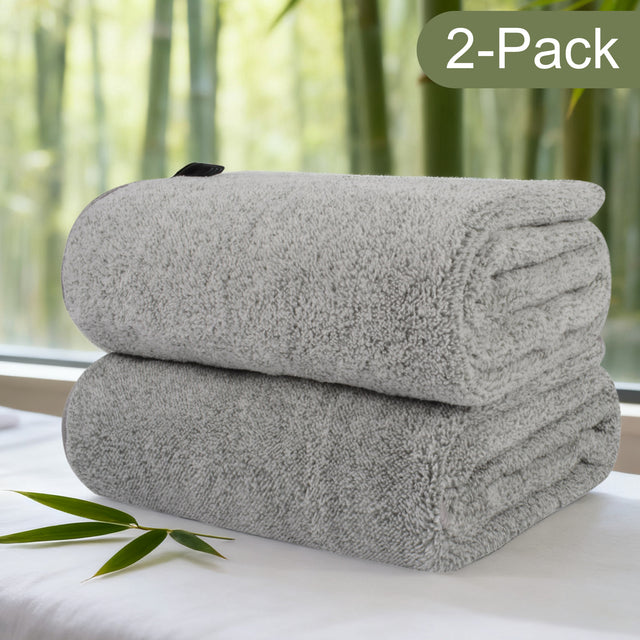 20x40In Bamboo Charcoal Hand Towels for Bathroom - Gray - 300 GSM