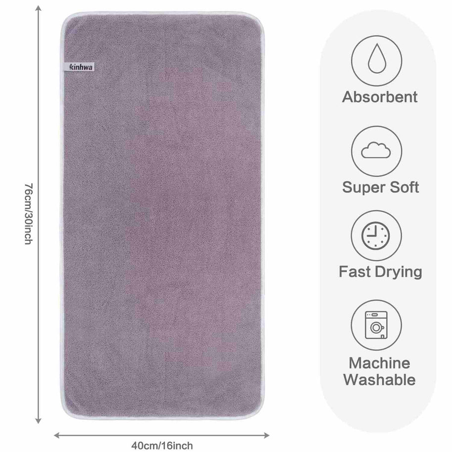 16x30In 100% Microfiber Velvet Hand Towel for Bathroom | Soft Shaving Towel