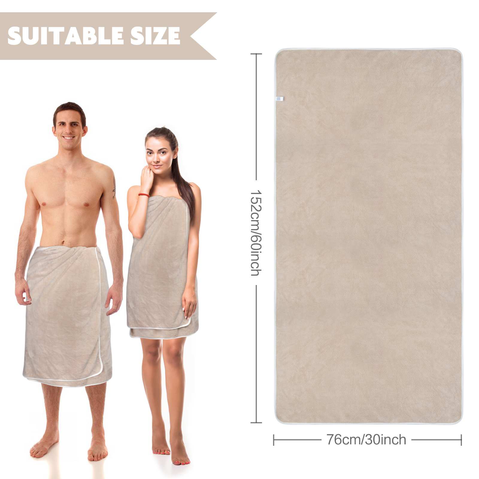 30x60Inch 380gsm 100% Microfiber Velvet Oversized Bath Towels on Sale