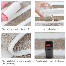 Plush Microfiber Striped Bath Towels Set on Sale - 380GSM - 30x60In