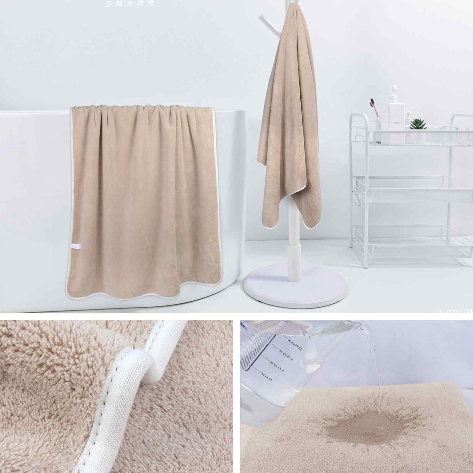 KinHwa Microfiber Velvet Oversized Bath Towel - Thumbnail 4