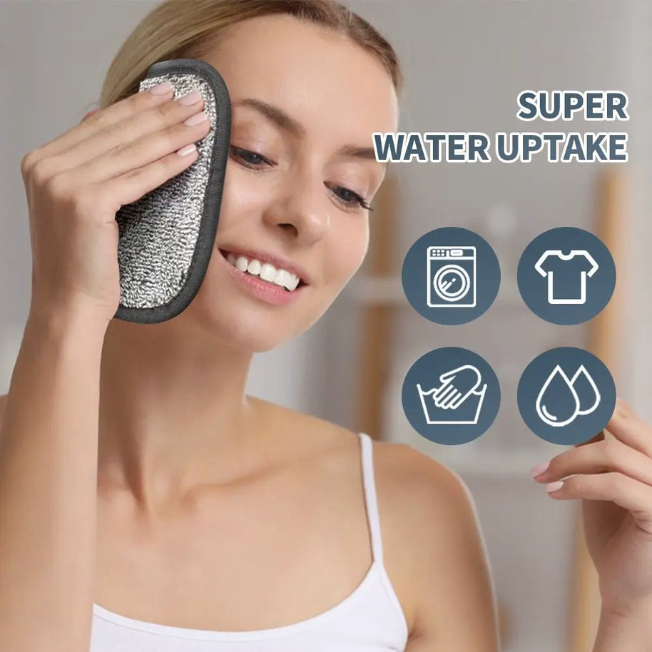 5.9x5.9in No Odor Makeup Remover Towels | Washable Microfiber Make-Up Pads