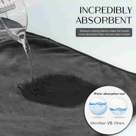 100% Microfiber Velvet Hand Towel for Bathroom, Soft & Absorbent, 380gsm