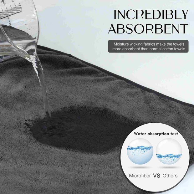 100% Microfiber Velvet Hand Towel for Bathroom, Soft & Absorbent, 380gsm