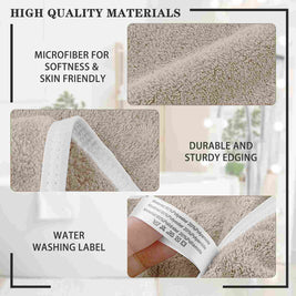 100% Microfiber Velvet Hand Towel for Bathroom, Soft & Absorbent, 380gsm