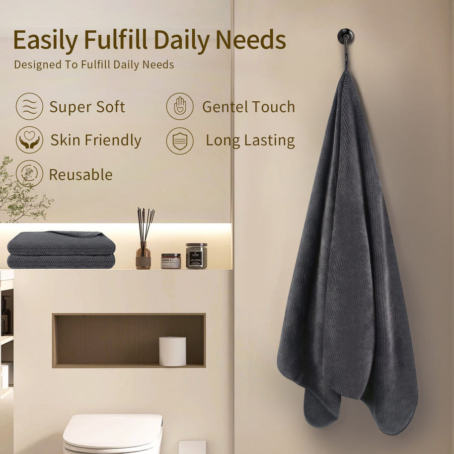 KinHwa Plush Towelling Bath Robes Women & Men 40x79 Inch