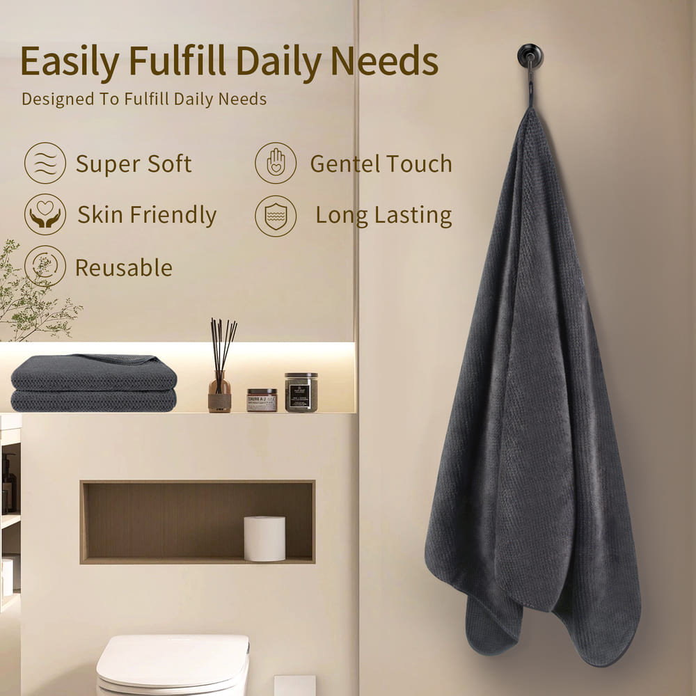 KinHwa Plush Towelling Bath Robes Women & Men 40x79 Inch