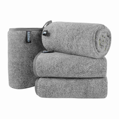 20x40In Bamboo Charcoal Hand Towels for Bathroom - Gray - 300 GSM