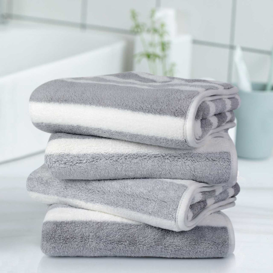 KinHwa Warp-Knit Microfiber Hair Towels Wraps | Terry Cloth