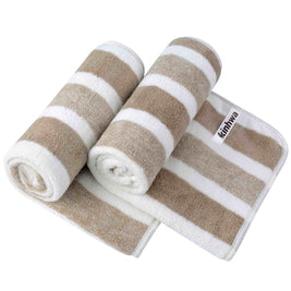 Plush Microfiber Striped Hand Towels for Bathroom, 16X30In, 380GSM