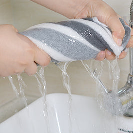 Plush Microfiber Striped Hand Towels for Bathroom, 16X30In, 380GSM