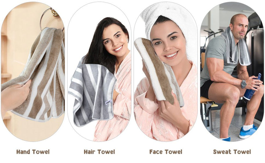 KinHwa Warp-Knit Microfiber Hair Towels Wraps | Terry Cloth