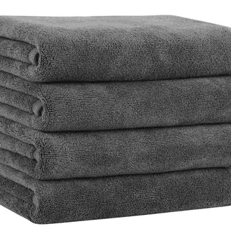 4-Pack Microfiber Face Wash Cloths | Hand Towels for Bathroom, Brushed Finish, 16x30 in, 400 GSM