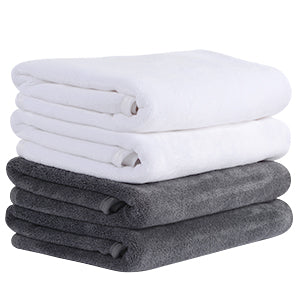 4-Pack Microfiber Face Wash Cloths | Hand Towels for Bathroom, Brushed Finish, 16x30 in, 400 GSM