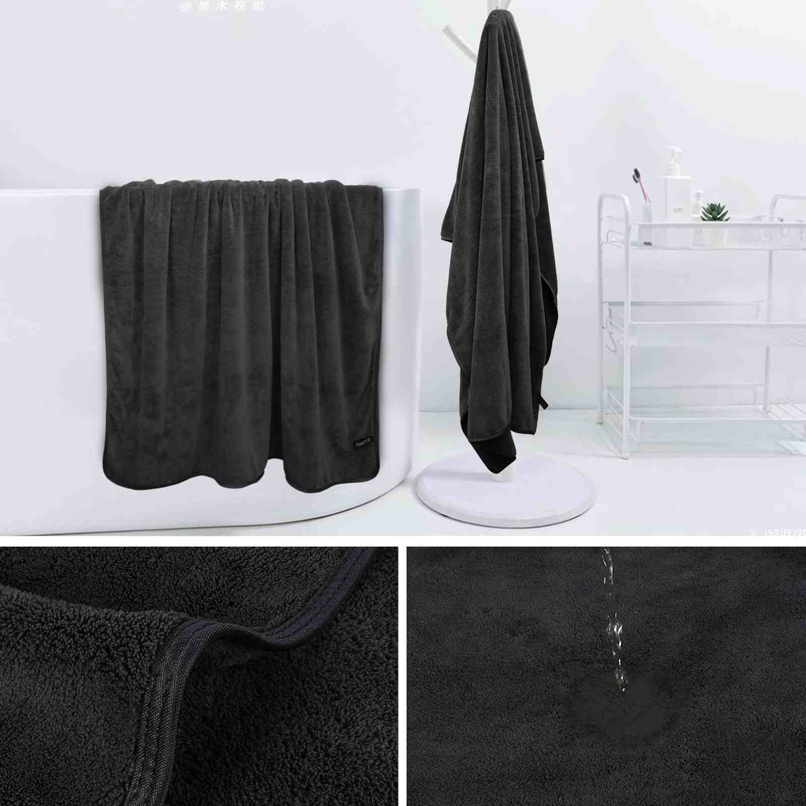 30x60Inch 380gsm 100% Microfiber Velvet Oversized Bath Towels on Sale