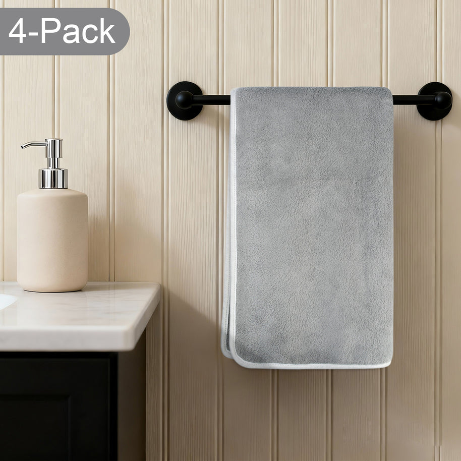16x30In 100% Microfiber Velvet Hand Towel for Bathroom | Soft Shaving Towel