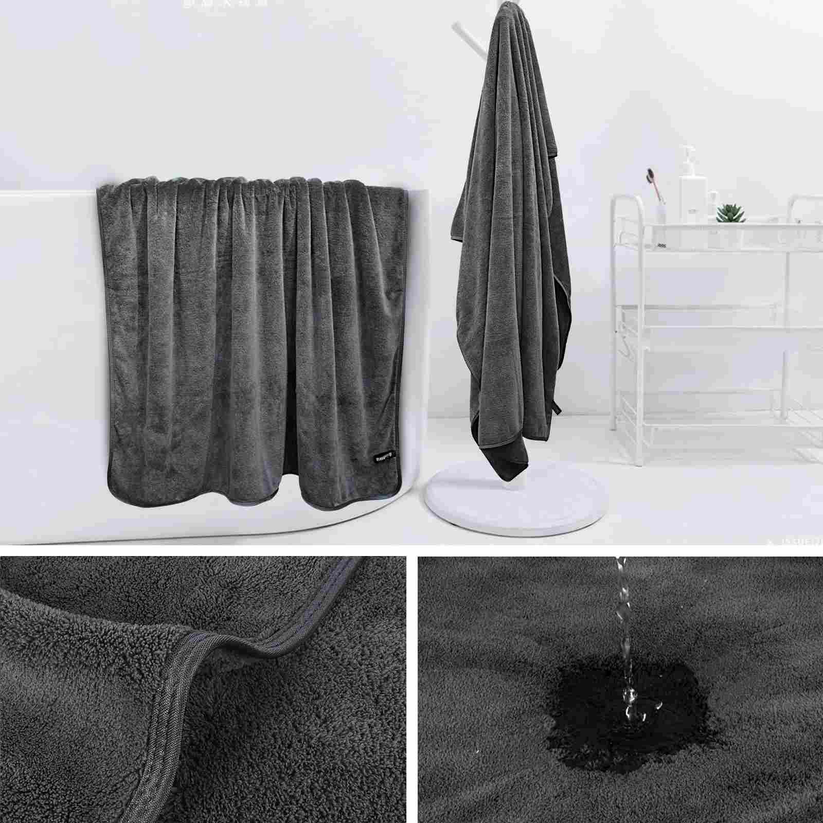 KinHwa Microfiber Velvet Oversized Bath Towel - Thumbnail 3
