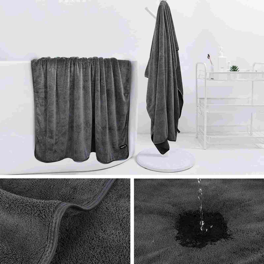30x60Inch 380gsm 100% Microfiber Velvet Oversized Bath Towels on Sale